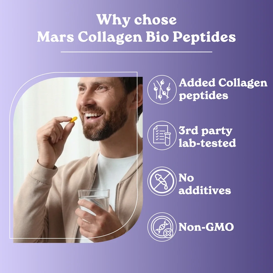 Mars Collagen Bio-Peptide Capsules with Collagen Peptides, Biotin & Vitamin C | Skin, Hair, Nails & Joint Support | 60 Capsules - Image 11