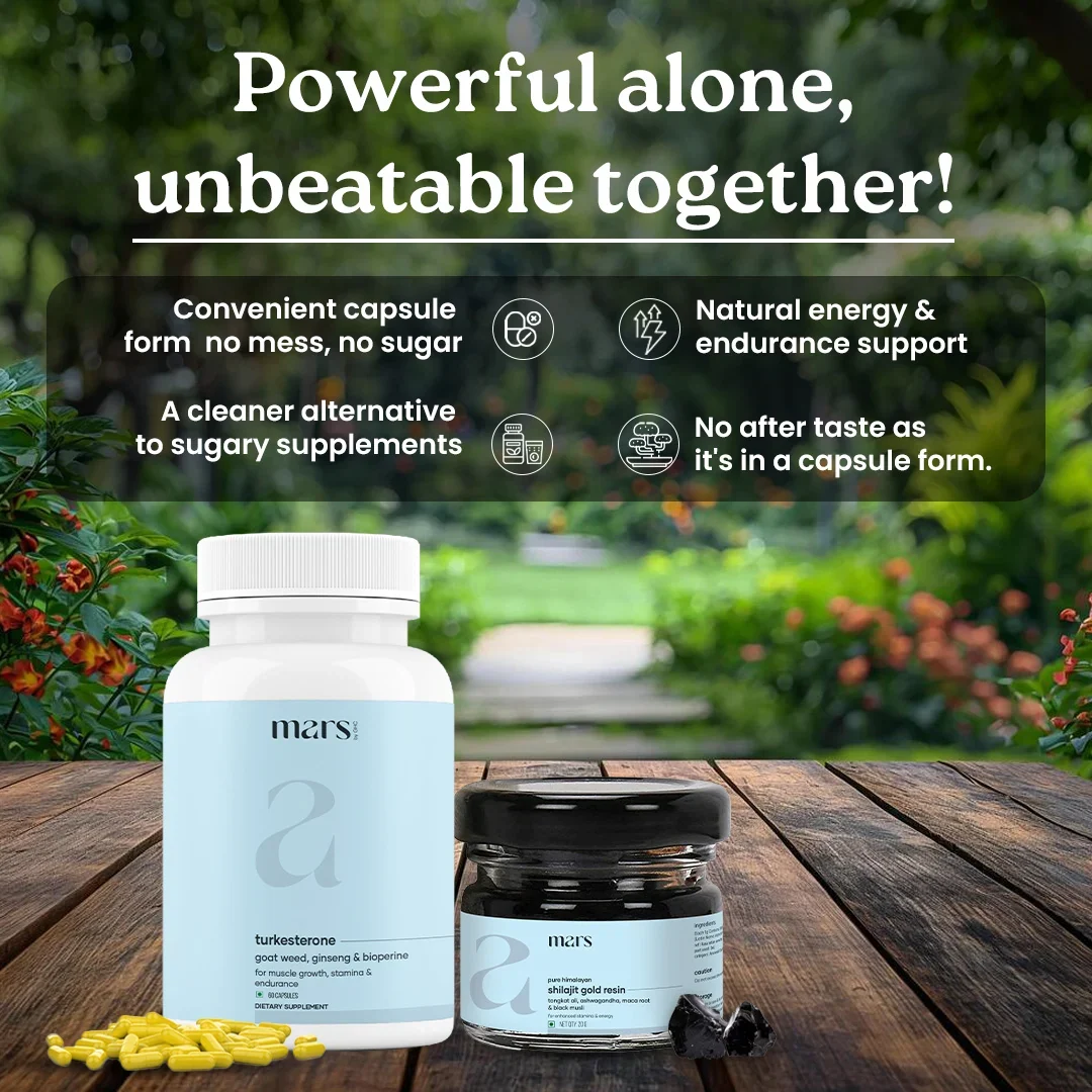Mars Ultimate T-Levels Boost Combo - Powered by Shilajit Gold Resin & Turkesterone - Image 2